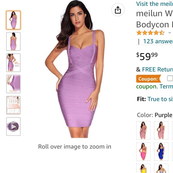 🎉HP🎉Woman’s Bandage Dress Purple Small - Picture 5 of 5
